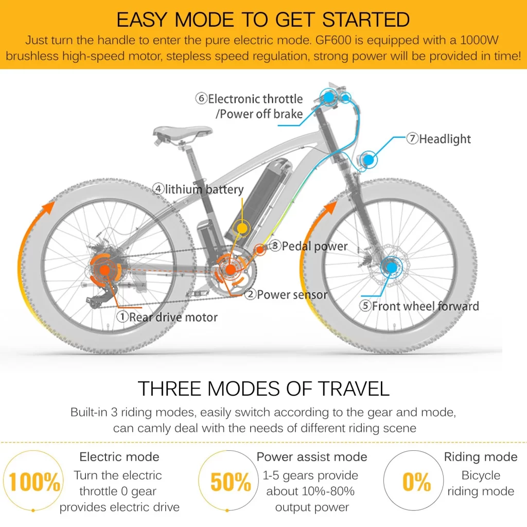 Gogobest GF600 electric mountain Bike 1000W