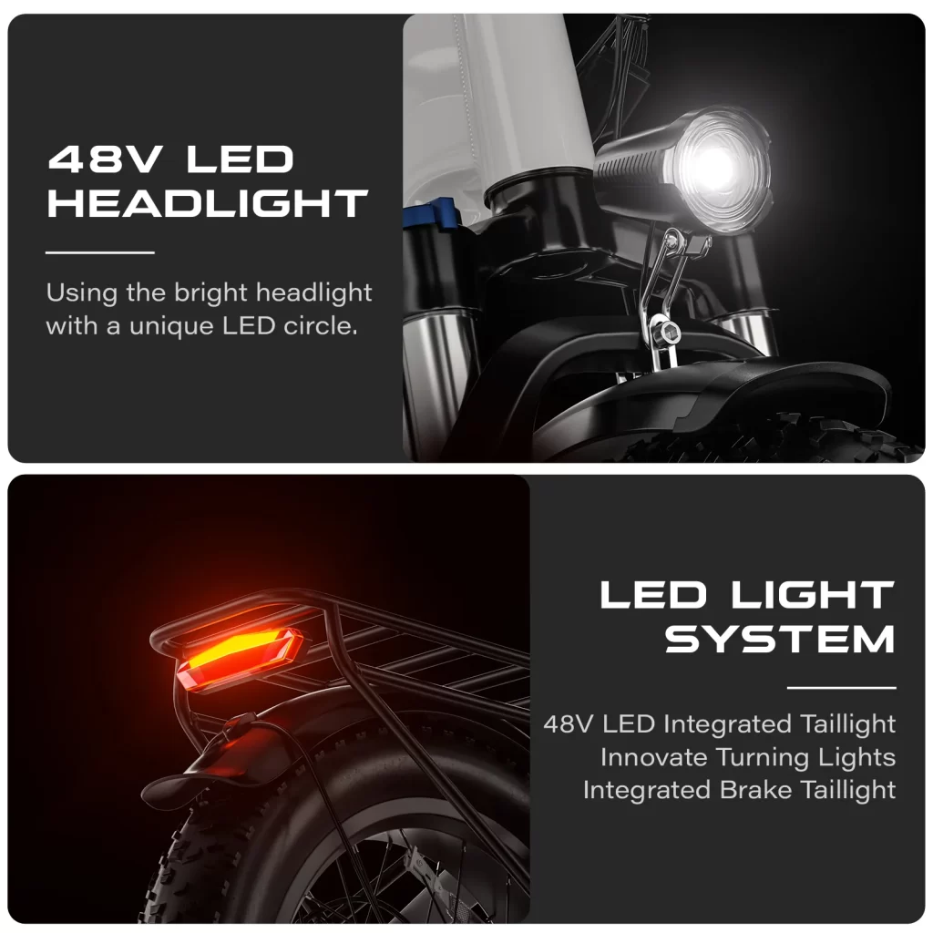 GUNAI GN20 Electric Bike for Adults 20’’ Fat Tire Step-Thru Foldable Commuter Ebike