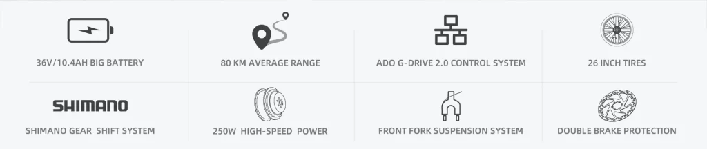 ADO A26S XE is a stylish and modern step-through electric bicycle