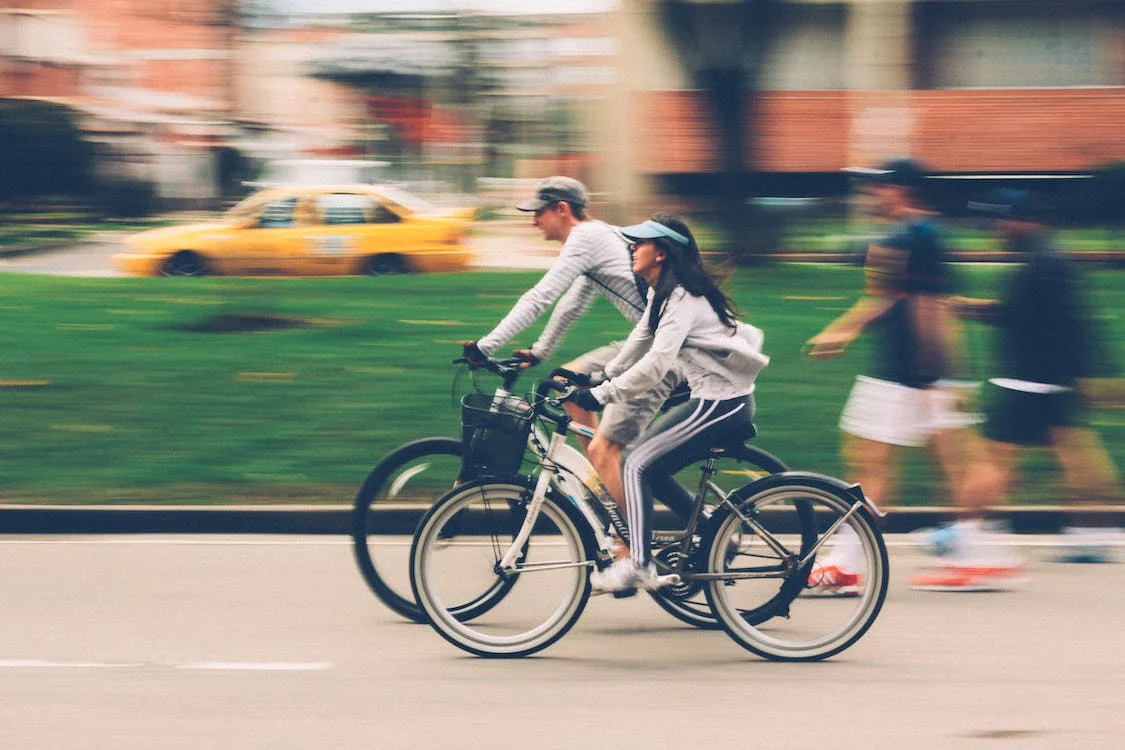 Riding e-bike city is smart