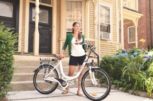 London woman electric bike commuter