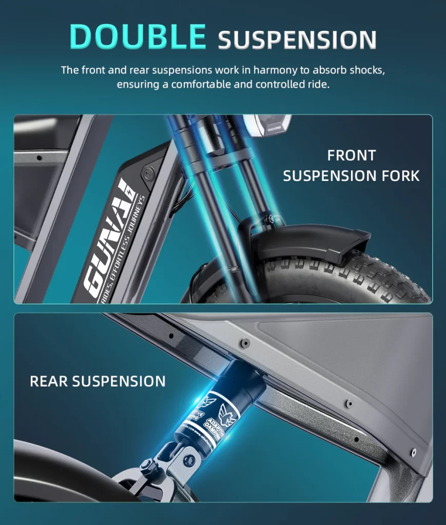 GUNAI-Y Moped Electric Bike for Adults 20 Inch Off-Road Dirt Electric Mountain Bike
