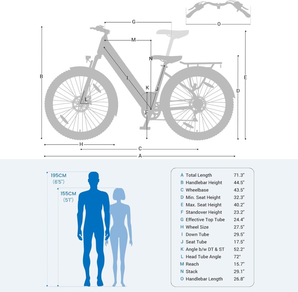 Touroll J1 Trekking Electric Bike, 250W Motor 15.6Ah Battery